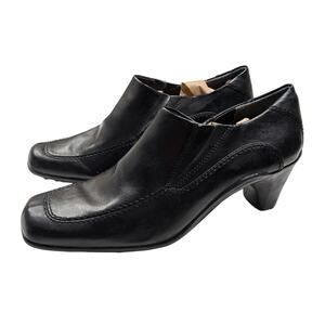 Aerosoles Black Last Dance Heeled Loafer Pumps Shoe Square Toe Womens 9